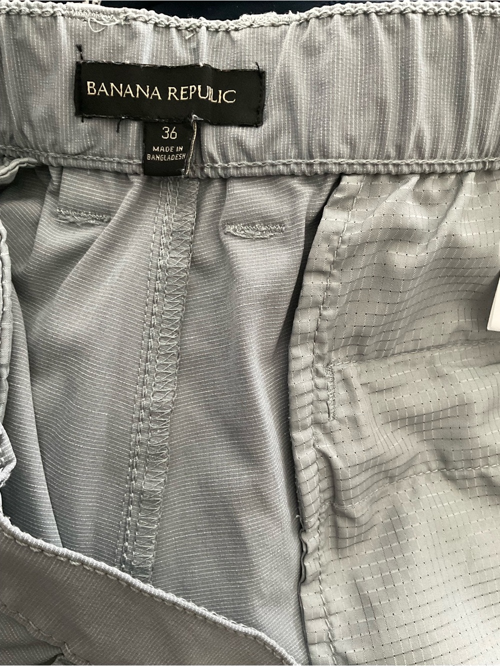 Banana Republic Light Gray Men's Shorts - Subtle Pinstripe